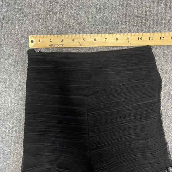 Manière De Voir Black Textured Mesh Overlay Flare Pants UK 4 / US 0 Womens - Picture 5 of 8